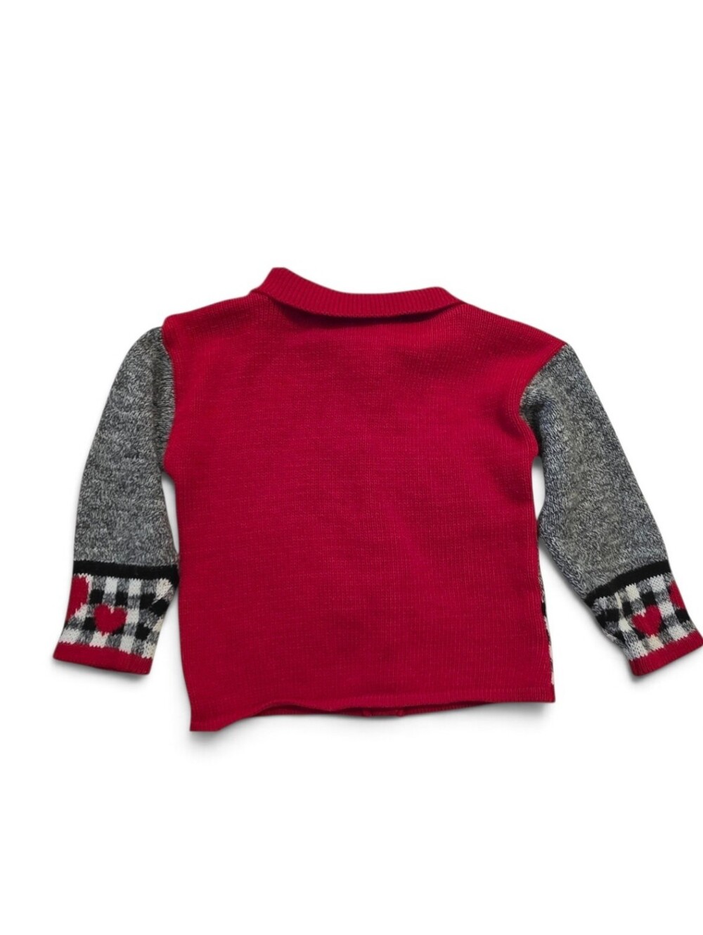 Vtg Childs Large 6x Disney Mickey Mouse Sweater Red Black Acrylic Knit Korea 90s - Picture 2 of 7
